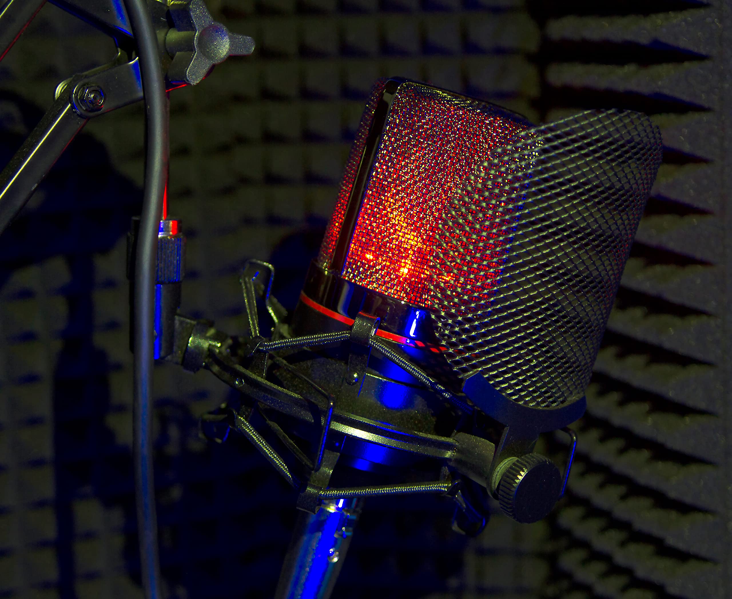 MXL 990 Condenser Microphone for Podcasting, Singing, Home Studio Recording, Gaming & Streaming | Red LED Lights | XLR | Large D